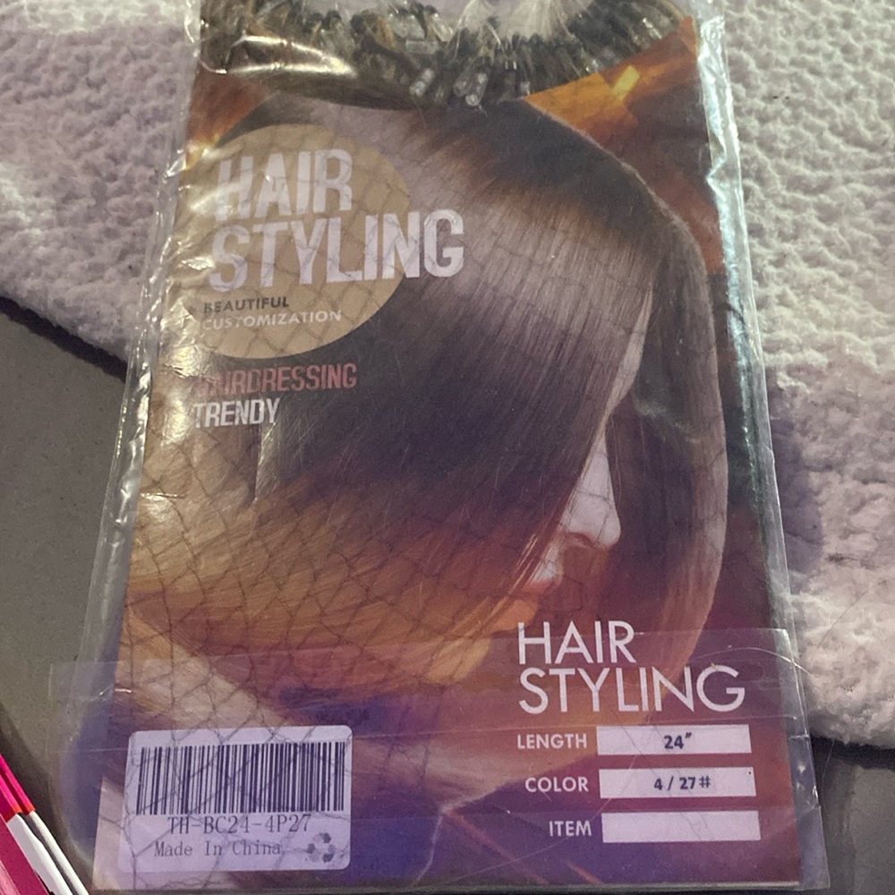 Real Human nano Remy hair Extensions 24” color 4/27#